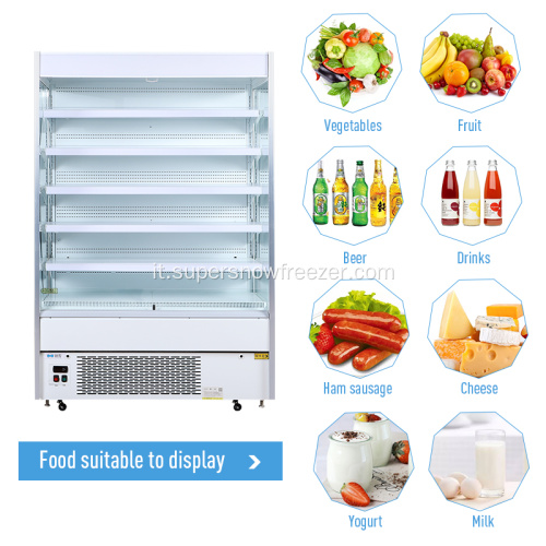 Refrigeratore aperto del congelatore di display di frutta e verdura